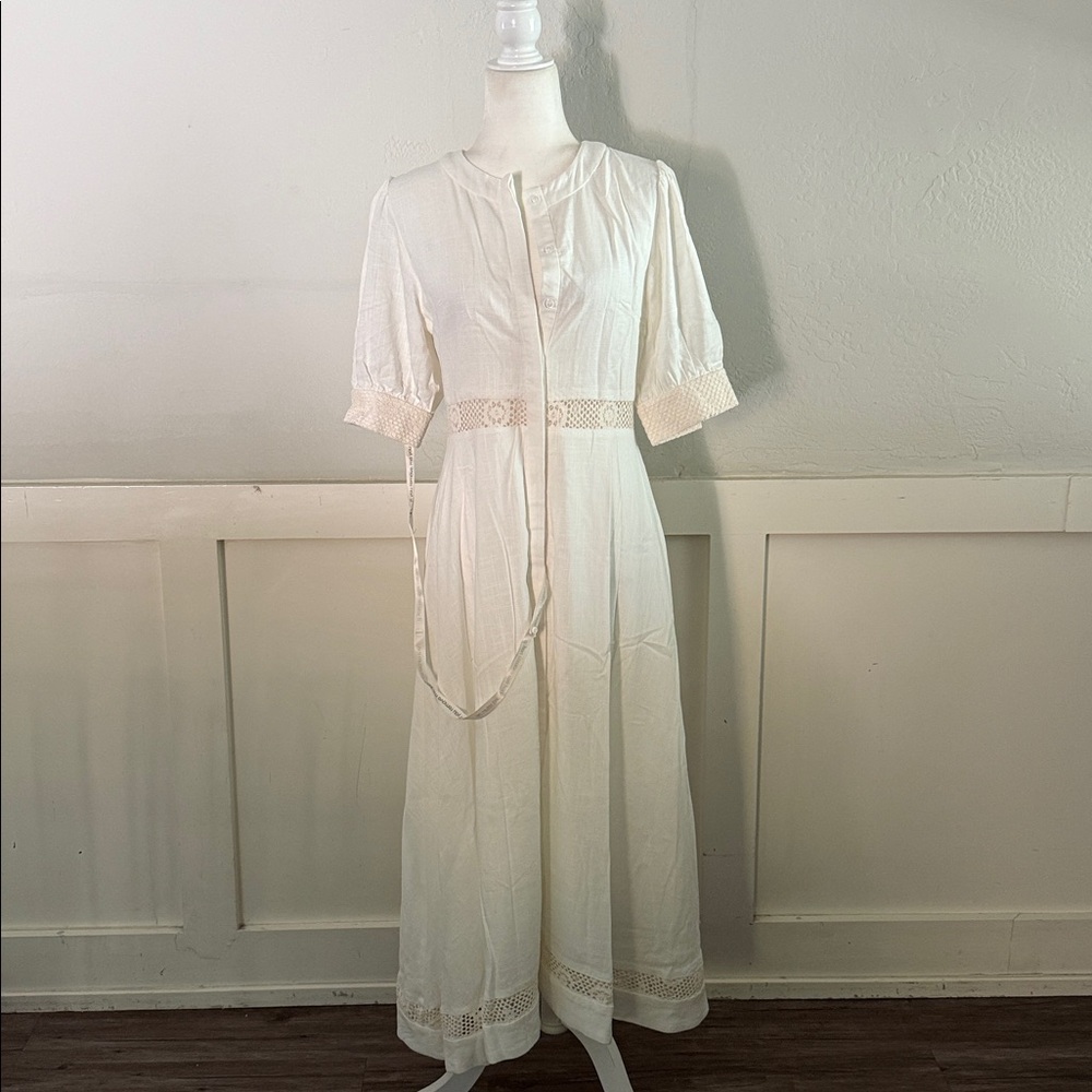 NWT Vita Grace Anice cotton lace Ivory Midi Dress